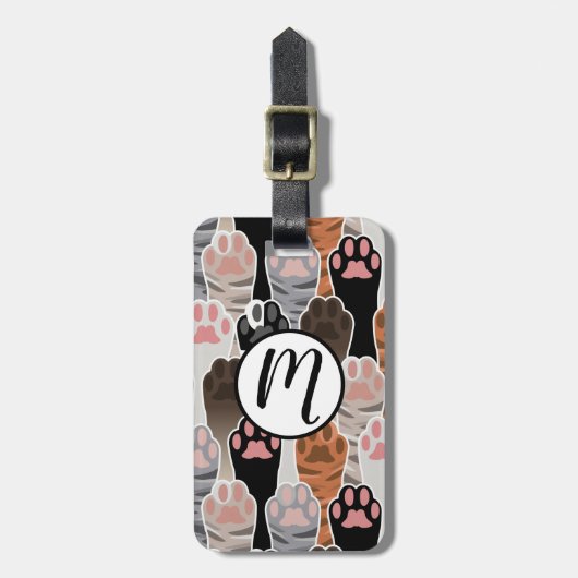 Veel kattepoten bagagelabel (Voorkant verticaal)