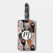 Veel kattepoten bagagelabel (Achterkant verticaal)