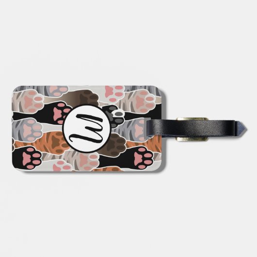 Veel kattepoten bagagelabel (Achterkant horizontaal)