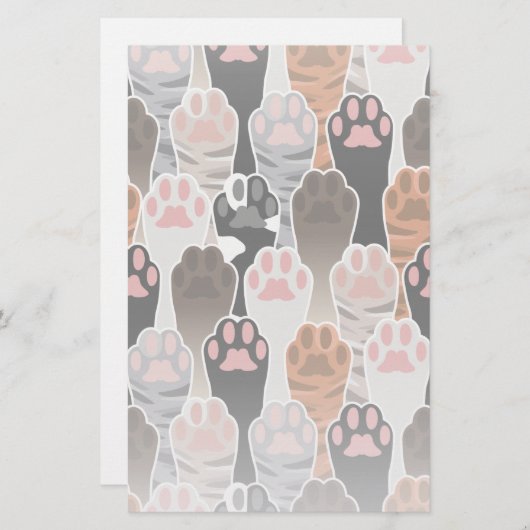 Veel kattepoten briefpapier (Voorkant / Achterkant)