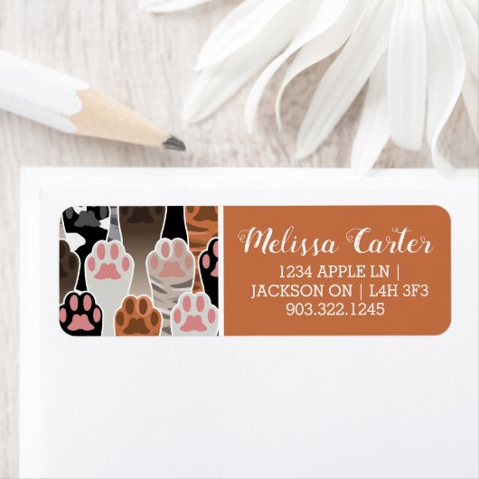 Veel kattepoten etiket (Insitu)