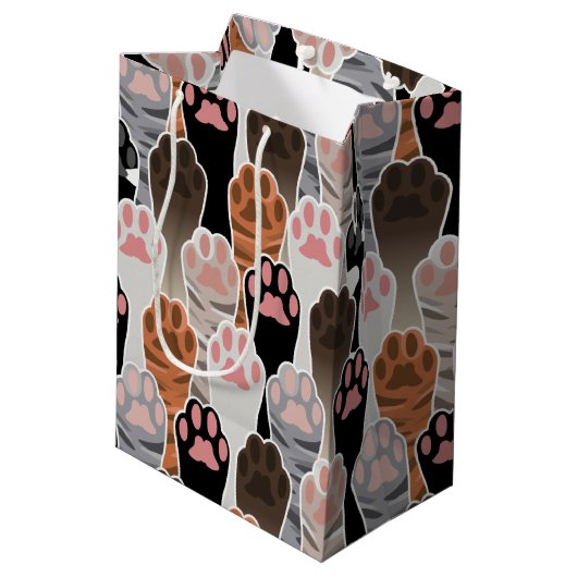 Veel kattepoten medium cadeauzakje (Achterkant Gekanteld)