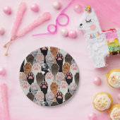 Veel kattepoten papieren bordje (Feest)