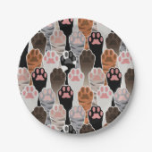 Veel kattepoten papieren bordje (Voorkant)