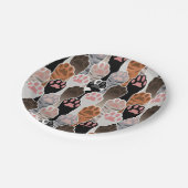 Veel kattepoten papieren bordje (Gekanteld)