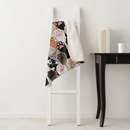 Veel kattepoten sherpa deken (In situ)