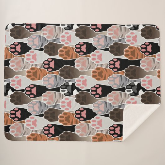 Veel kattepoten sherpa deken (Voorkant (horizontaal))