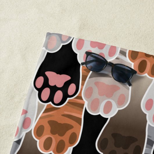 Veel kattepoten strandlaken (In situ)