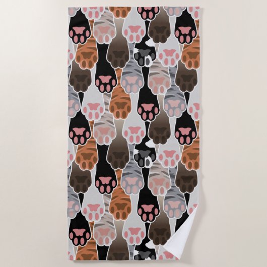 Veel kattepoten strandlaken (Voorkant)