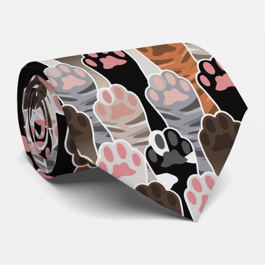 Veel kattepoten stropdas (Opgerold)