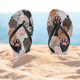 Veel kattepoten teenslippers