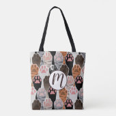 Veel kattepoten tote bag (Achterkant)