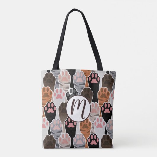 Veel kattepoten tote bag (Achterkant)