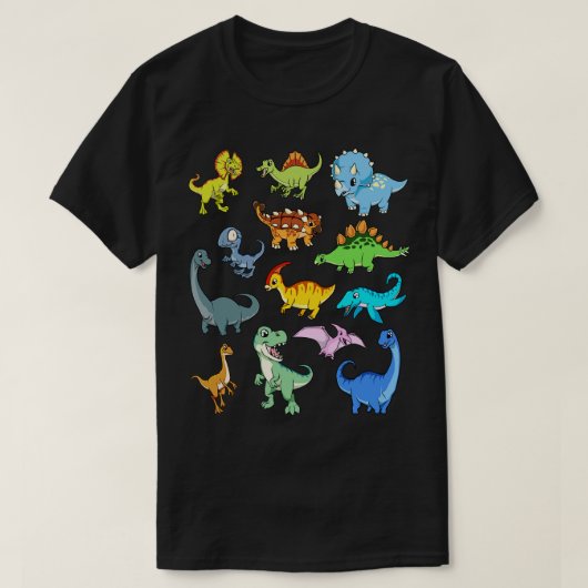 Veel kawaii dinosaurussen t-shirt (Design voorkant)