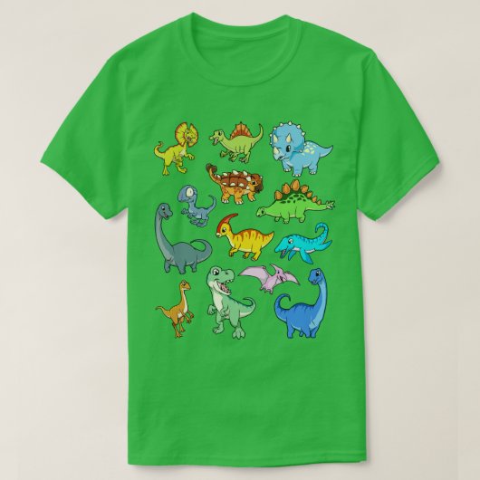 Veel kawaii dinosaurussen t-shirt (Design voorkant)