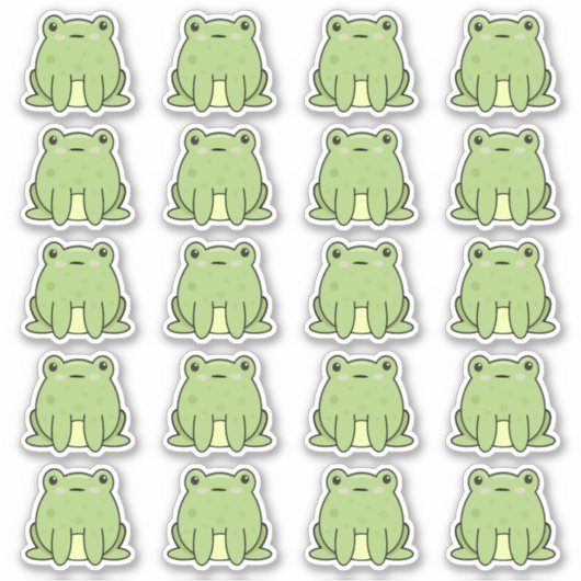Veel Kawaii Kikkers Sticker (Voorkant)