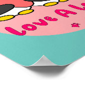 Veel Kawaii schattige pinguïns houden rood hart va Poster (Hoek)