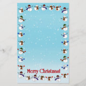 Veel kerst sneeuwmannen briefpapier (Voorkant)