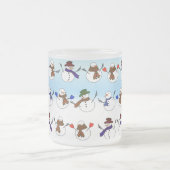 Veel kerst sneeuwmannen matglas koffiemok (Center)