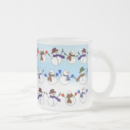 Veel kerst sneeuwmannen matglas koffiemok