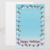 Veel kerstmannen Cartoon Snowmen Briefpapier (Voorkant / Achterkant)