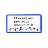 Veel kerstmannen Cartoon Snowmen Etiket (Voorkant)