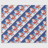 Veel kerstmannen schuine kerstinpakpapier cadeaupapier (Vlak)