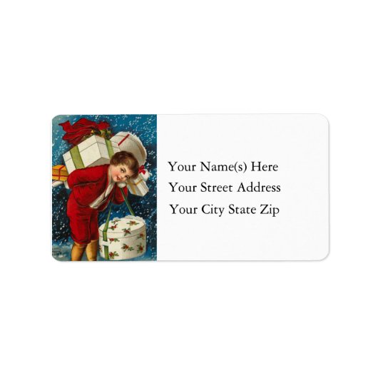 Veel kerstpakketten  adreslabel etiket (Voorkant)