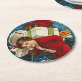 Veel kerstpakketten ronde kartonnen onderzetter (Gebogen)