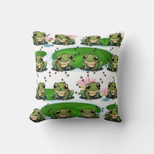 Veel kikkerafdrukken kussen (Voorkant)