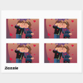 Veel Kisses Rechthoekige Sticker (Vel)