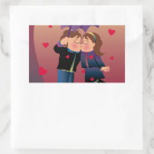 Veel Kisses Rechthoekige Sticker (Tas)