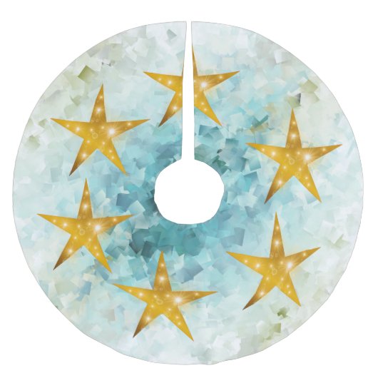 veel kleine grijze en blauwe diamanten geborsteld kerstboom rok (Voorkant)