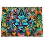 Veel kleuren bloem abstract ontwerp groot cadeauzakje (Voorkant)