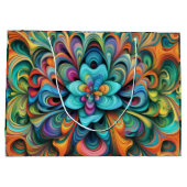 Veel kleuren bloem abstract ontwerp groot cadeauzakje (Achterkant)