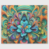 Veel kleuren Bloem Boho Cadeaupapier (Vlak)