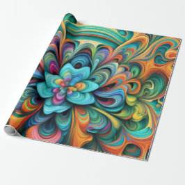 Veel kleuren Bloem Boho Cadeaupapier