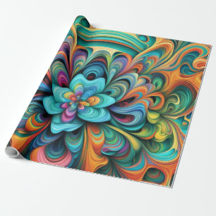 Veel kleuren Bloem Boho Cadeaupapier