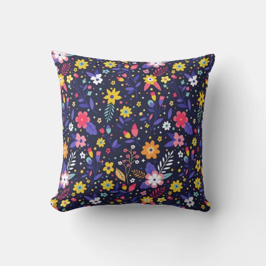 Veel kleuren Bloemen en Leaf Print Modern kussen (Voorkant)