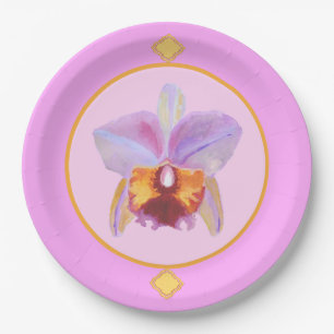 Veel kleuren, een orchidee papier Borden Papieren Bordje