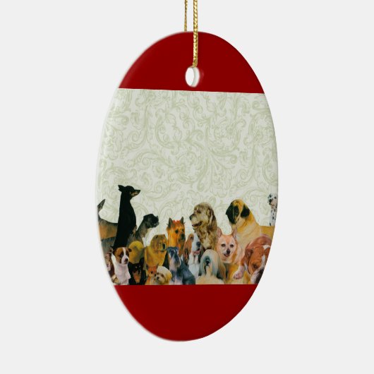 Veel kleuren van honden keramisch ornament (Rechts)