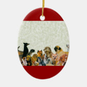 Veel kleuren van honden keramisch ornament (Voorkant)