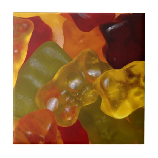 Veel kleurige Gummibärchen Tegeltje (Voorkant)