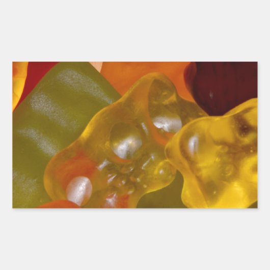Veel kleurige Gummibeertjes Rechthoekige Sticker (Voorkant)