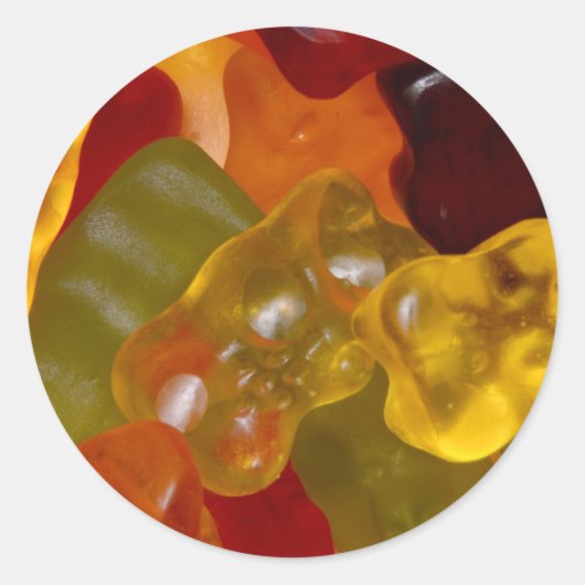 Veel kleurige Gummibeertjes Ronde Sticker (Voorkant)