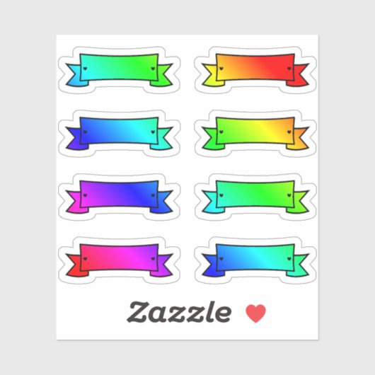 Veel kleurrijke banners kleine regenboog banner vo sticker (Vel)