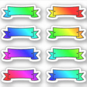 Veel kleurrijke banners kleine regenboog banner vo sticker (Voorkant)