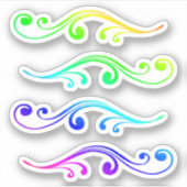 Veel Kleurrijke Bloemrijke Lijnvormen Sticker (Voorkant)