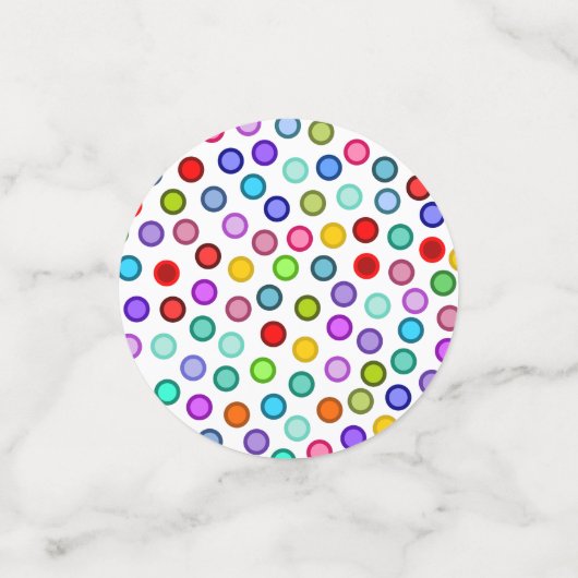 Veel kleurrijke cirkels tafel Confetti (Kleine voorkant)