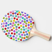 Veel kleurrijke cirkels tafeltennisbatje (Zijkant)